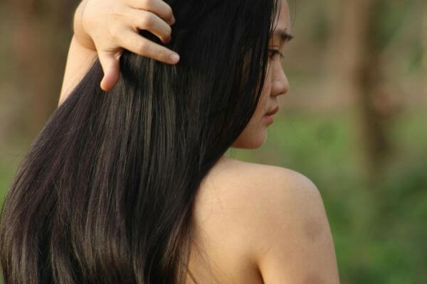 a woman with pretty hair