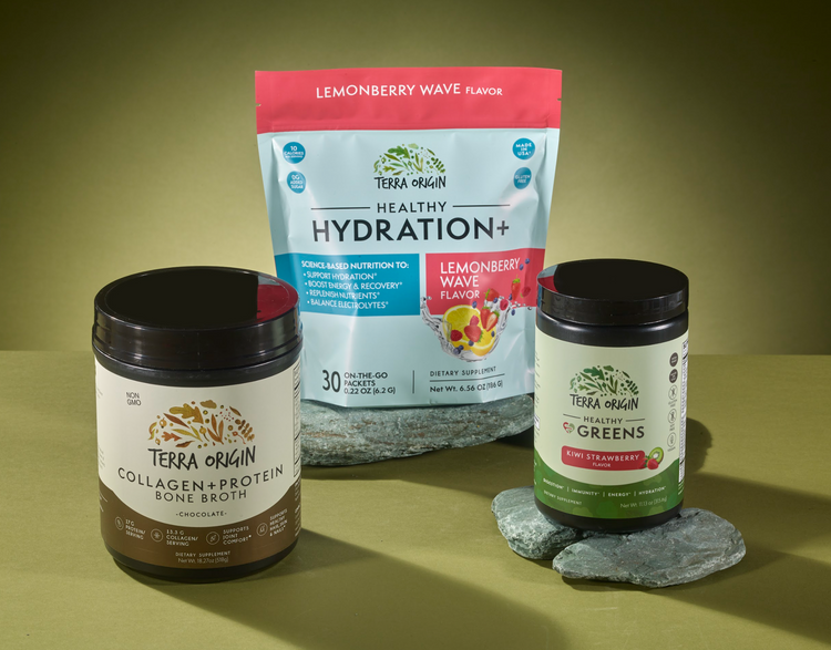 Healthy Hydration + Healthy Greens + Collagen-Protein Bone Broth Bundle
