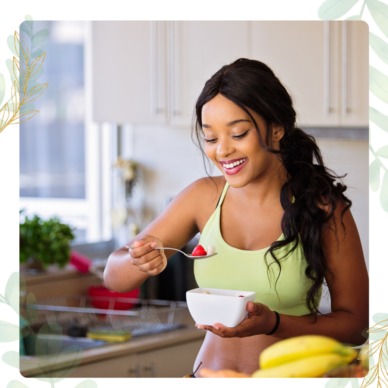 woman eating healthy