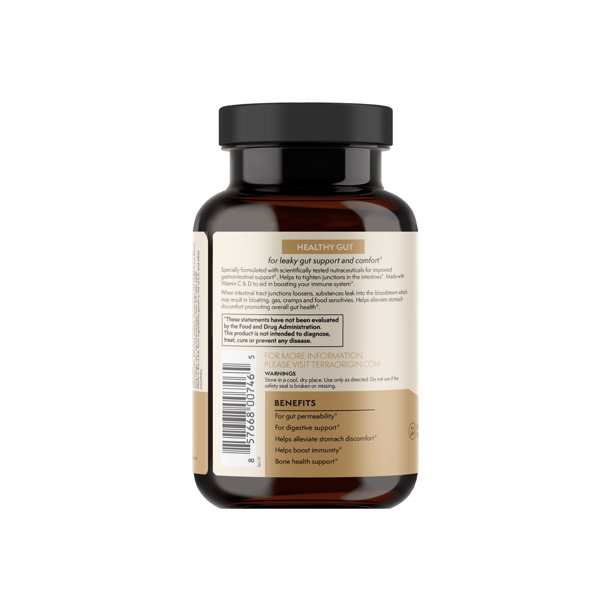 L Glutamine Glucosamine Vitamin D Gut Health Supplement Terra Origin