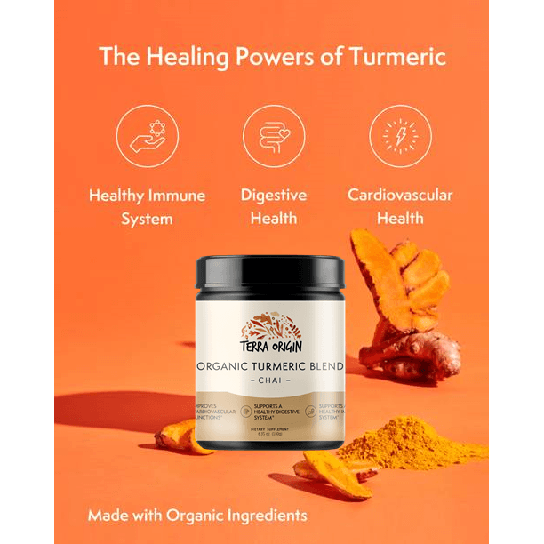 Organic Turmeric Blend Healthy Immune System Formula, Reduce Inflammation and Ease Digestion